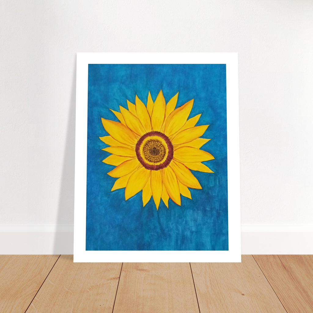 Hand Painted Abstract  Sunflower Wall  Art Print