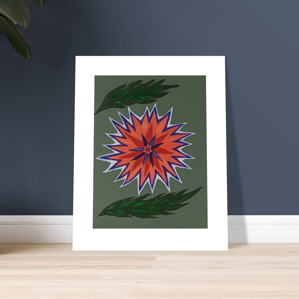 Hand Painted Abstract Flower Wall  Art Print