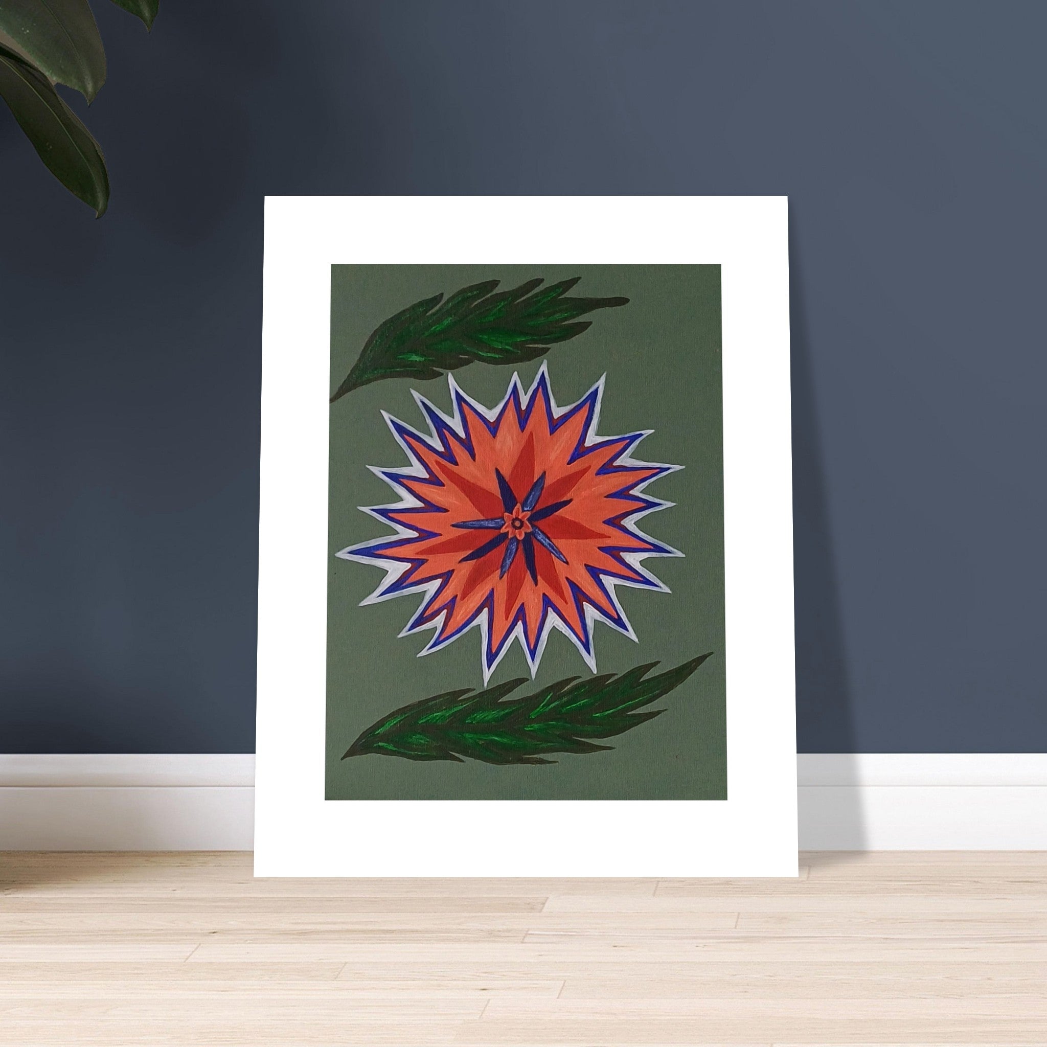 Hand Painted Abstract Flower Wall  Art Print
