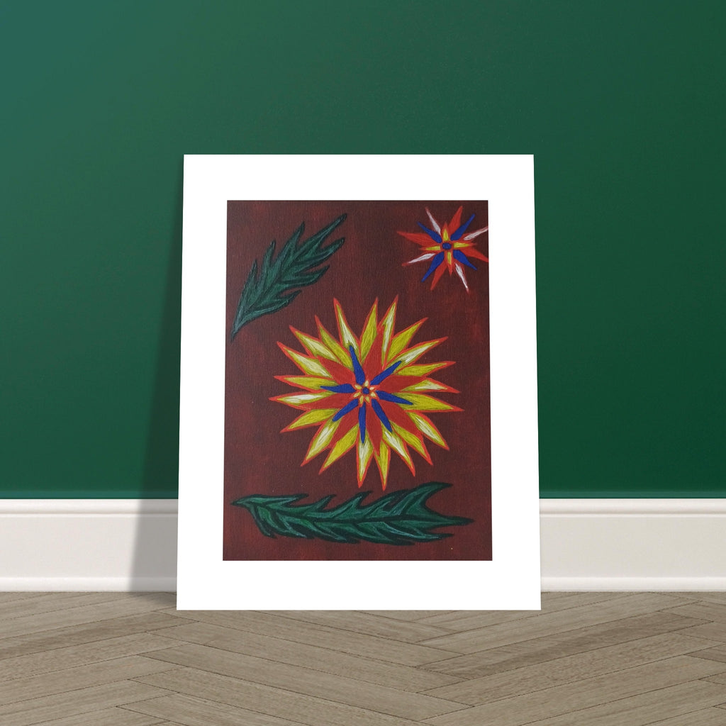 Hand Painted Abstract Flowers Wall  Art Print