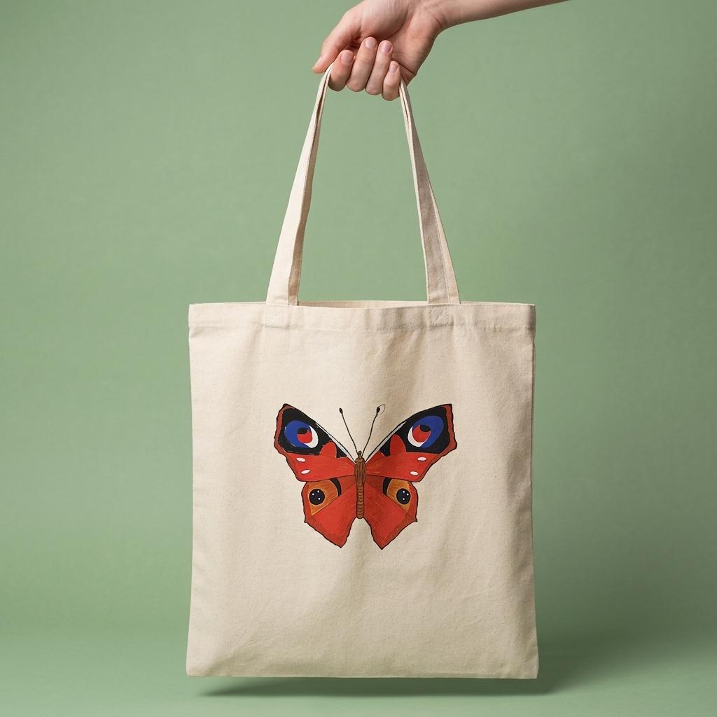 Butterfly Cotton Canvas Tote Bag