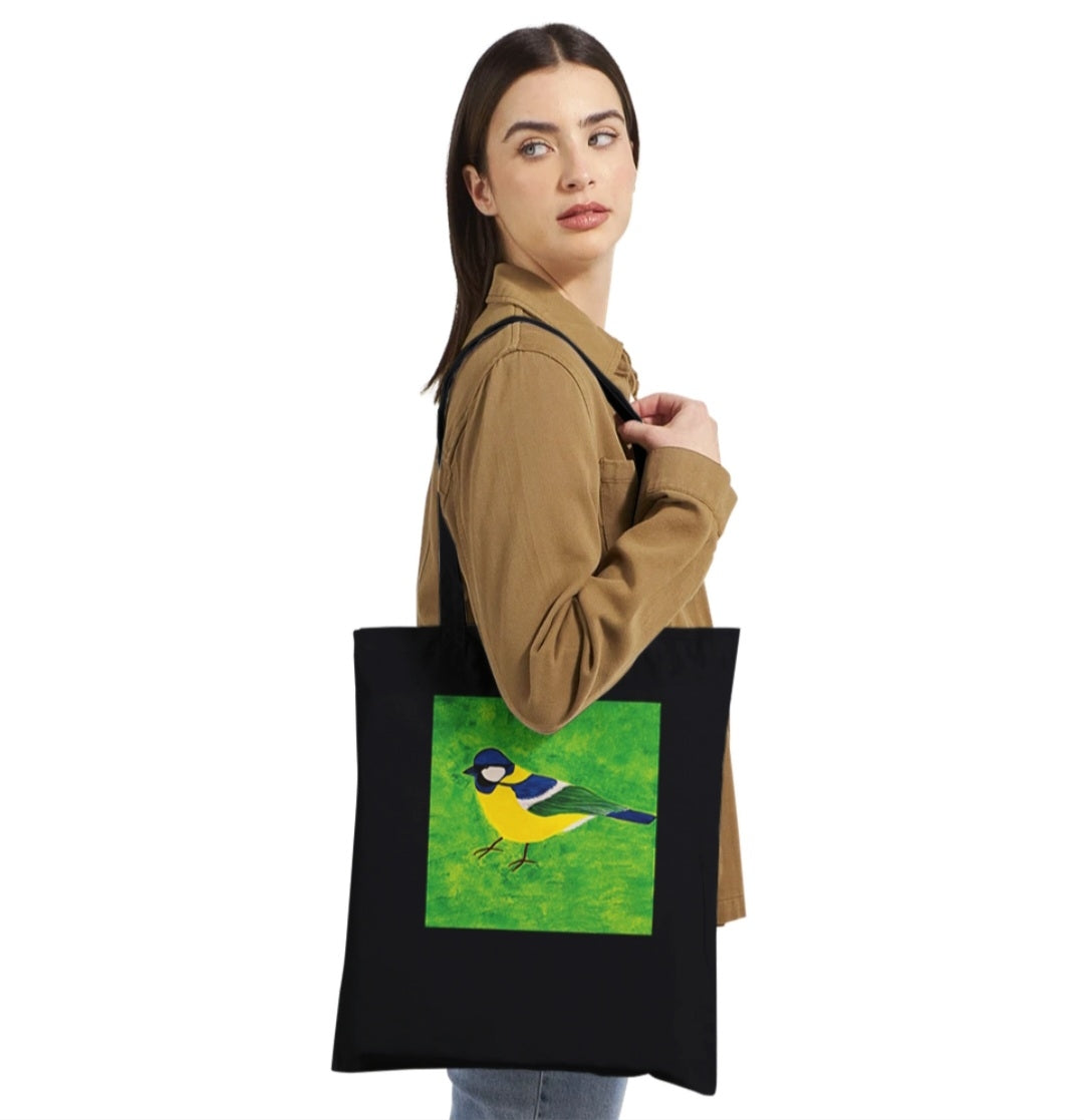 Blue Tit Bird Classic 100 % Cotton Canvas Tote Bag